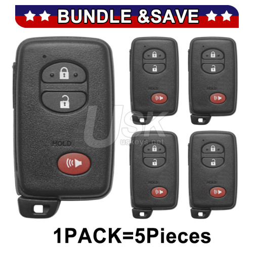 (Pack of 5) FCC HYQ14ACX Smart key 3 button 315mhz 4D chip for 2009-2017 Toyota Prius 4Runner Venza PN 89904-47230 (GNE Board 271451-5290)