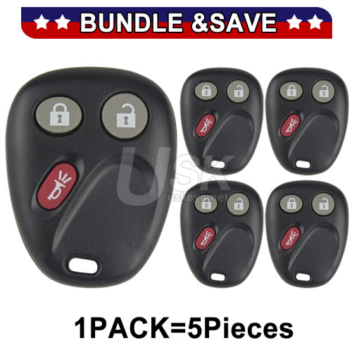 (Pack of 5) FCC LHJ011 Keyless Entry Remote 3 button 315Mhz ASK for Chevrolet Avalanche Equinox Cadillac Escalade GMC Sierra Yukon 2003-2006 PN 15186200