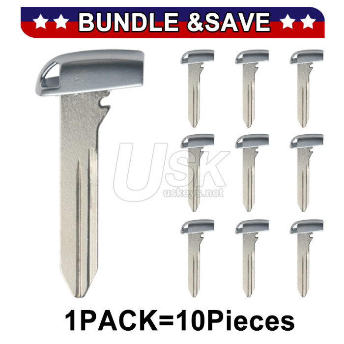 (Pack of 10) PN 68200221AA Emergency Key Blade for 2011-2018 Chrysler 300 Dodge Journey Jeep Cherokee FCC M3N-40821302