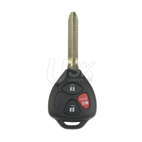 FCC HYQ12BDC HYQ12BBY Remote head key 3 button 314.4Mhz G chip TOY43 for Toyota Yaris Camry RAV4 2006-2010 PN