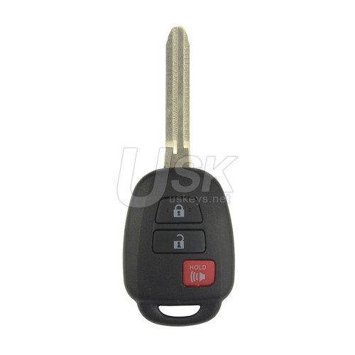 FCC HYQ12BDM Remote head key 3 button 314.4Mhz G chip for 2012-2017 Toyota Prius C PN 89070-52F60