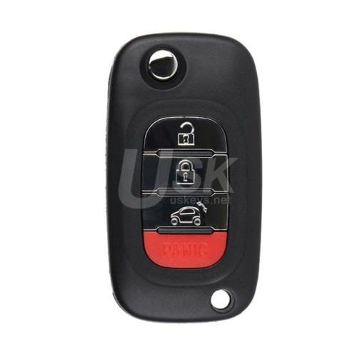 Flip Key 4 button 433Mhz 4A Chip for Mercedes Benz Smart Fortwo 453 Forfour 2015-2017
