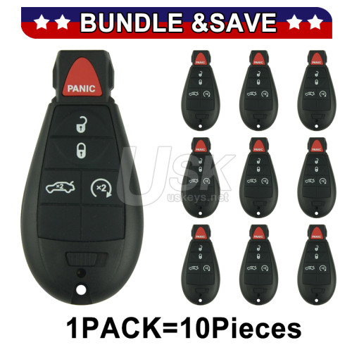 (Pack of 10) FCC M3N32297100 #3 Fobik key shell 5 button for Dodge Dart 2012-2016