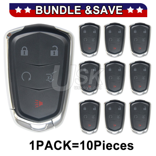 (Pack of 10) FCC HYQ2EB smart key shell 5 button for Cadillac XT5 XTS 2017-2019