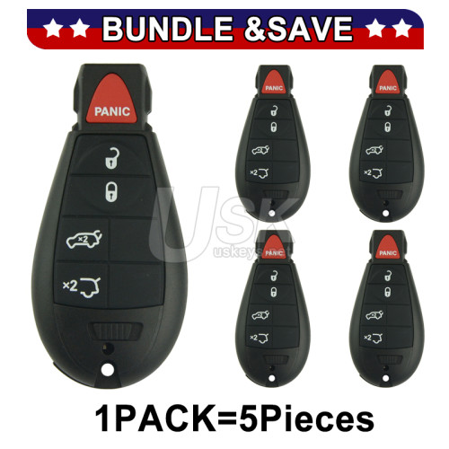 (Pack of 5) #6 FCC IYZ-C01C Fobik key 5 button 434Mhz for Jeep Grand Cherokee Commander 2008-2013