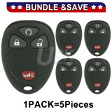 (Pack of 5) FCC OUC60270 / OUC60221 Keyless Entry Remote 315Mhz ASK 4 button for GM Buick Chevrolet GMC 2007-2013 PN 15913421 20952474