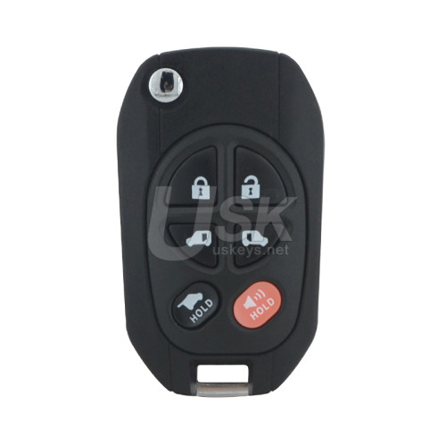Modified flip key shell 6 button TOY43 blade for Toyota Sequoia