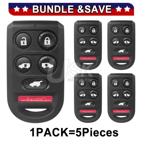 (Pack of 5) FCC OUCG8D-399H-A Keyless Entry Remote 6 button 313.8MHz for Honda Odyssey 2005-2010