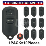 (Pack of 10) FCC HYQ12BBX HYQ12BAN Keyless Entry Remote Shell 3 button for Toyota Echo Celica Prius Rav4 Tacoma 2001-2008