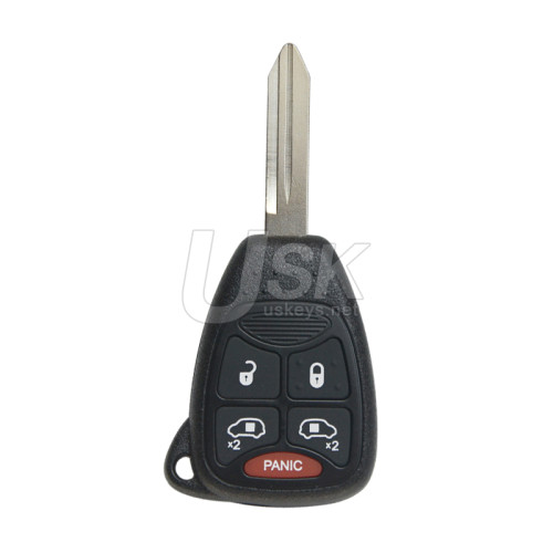 Remote head key shell 5 button for Chrysler Sebring 200 Convertible Jeep Liberty Commander 2006-2014