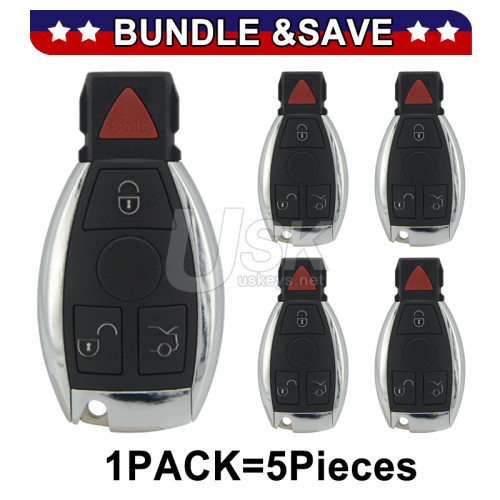 (Pack of 5) FCC IYZDC11 IYZDC07 IYDC10 Smart Key 4 button 315Mhz BGA for Mercedes E350 C350 ML350 SLK350 GLK350 2008-2012