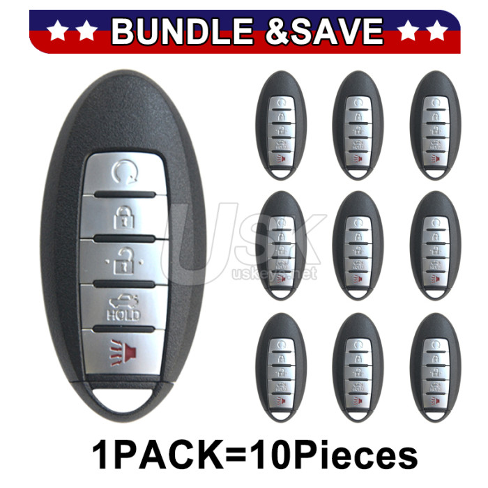 (Pack of 10) FCC KR5S180144014 S180144310 smart key shell 5 button for Nissan Altima Maxima 2016-2018