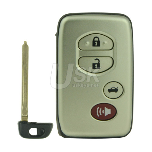 FCC HYQ14AAB Smart key shell 4 button for Toyota Corolla Camry Avalon 2009-2013 PN 89904-06041