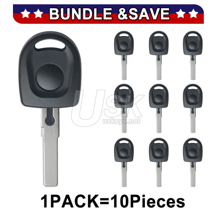 (Pack of 10) Transponder key ID48CAN chip HU66 blade for Volkswagen