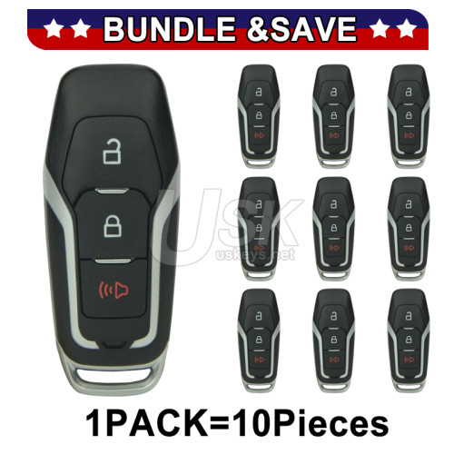 (Pack of 10) FCC M3N-A2C31243300 Smart key shell 3 button for Ford Fusion Explorer P/N 164-R8111