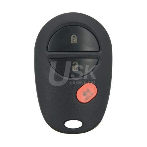 FCC GQ43VT20T Keyless Entry Remote Shell 3 button for Toyota Sequoia 2010-2011 PN 89742-AE010