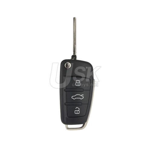 Flip key shell 3 button for Audi A3 A4 A6 A7 TT Q5 Q7 2007-2012