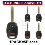 (Pack of 5) FCC MLBHLIK-1T Remote head key 3 button HON66 313.8Mhz for Honda CRV Fit Crosstour Insight 2007-2013 P/N 35118-TP6-A20