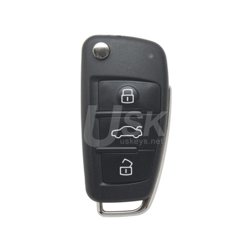 Flip key shell 3 button for Audi A3 A4 A6 A7 TT Q5 Q7 2007-2012