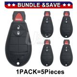 (Pack of 5) FCC GQ4-53T Fobik key 3 button 434Mhz ID46-PCF7961 chip for 2013-2018 Dodge RAM PN 56046953AE