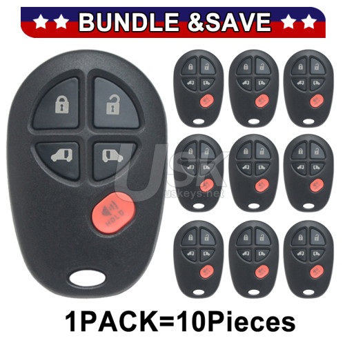 (Pack of 10) FCC GQ43VT20T Keyless Entry Remote Shell 5 button for Toyota Sienna 2004-2018