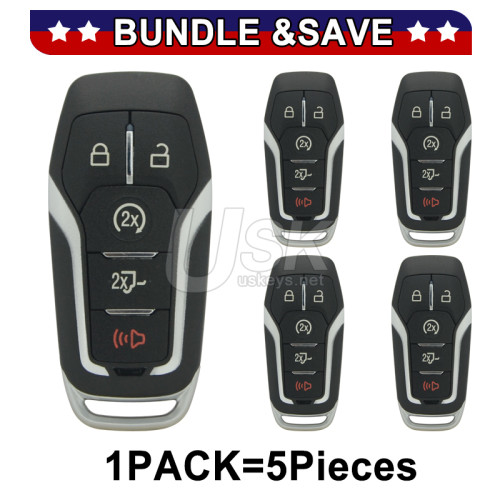 (Pack of 5) FCC M3N-A2C31243300 Smart key 5 button 902mhz for Ford F-150 F-250 2015-2017 P/N 164-R8117
