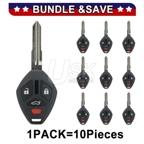 (Pack of 10) FCC OUCG8D-620M-A Remote head key shell 4 button MIT11 for Mitsubishi Eclipse Galant 2007-2012