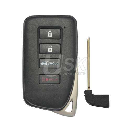 FCC BP1EK Smart key 4 button 433Mhz for Lexus RX350 RX450HL RX450H 2016-2019 P/N 89904-48J60 (board 281451-0010)