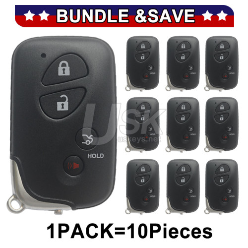 (Pack of 10) FCC HYQ14ACX Smart key shell 4 button for Lexus GX460 LX570 RX350 2008-2013