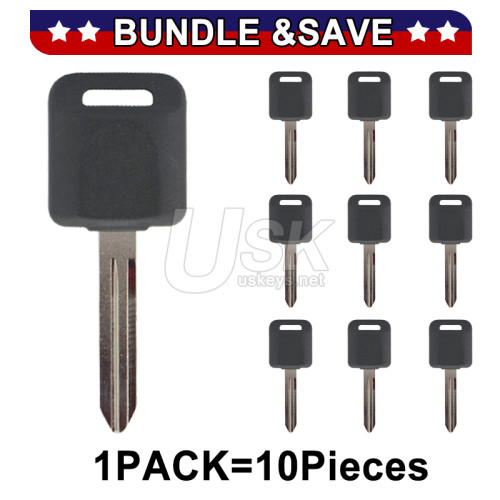 (Pack of 10) Transponder key no chip for Nissan 350Z Altima Armada Cube Frontier Juke Maxima Murano Pathfinder 2003-2014