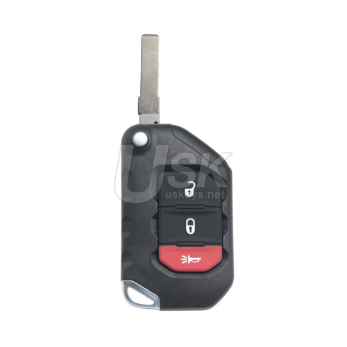 FCC OHT1130261 Flip key 3 button 433mhz 4A chip for 2019 2020 Jeep Wrangler Gladiator P/N 68416782AA