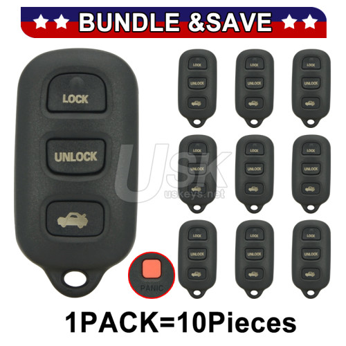(Pack of 10) FCC HYQ12BAN HYQ1512Y Keyless Entry Remote Shell 4 button for Toyota Avalon Lexus 1998-2003