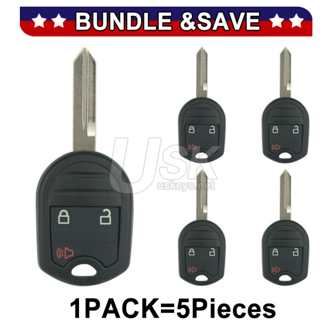 (Pack of 5) FCC CWTWB1U793 Remote head key 3 button 315Mhz 4D63 80 Bit chip FO38 blade for 2007-2011 Ford Edge Escape Explorer Fusion Mustang Taurus