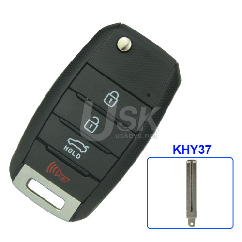 FCC NYODD4TX1306 Flip key shell 4 button KHY37 for 2014 2015 Kia Optima P/N 95430-2T560