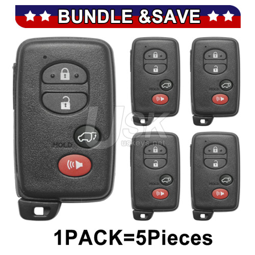 (Pack of 5) FCC HYQ14AAB Smart key 4 button 315mhz for Toyota Highlander 2008-2013 PN 89904-48110 (0140 Board)