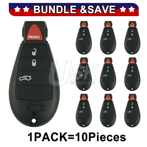 (Pack of 10) FCC M3N32297100 #2 Fobik key shell 4 button for Dodge Dart 2012-2016