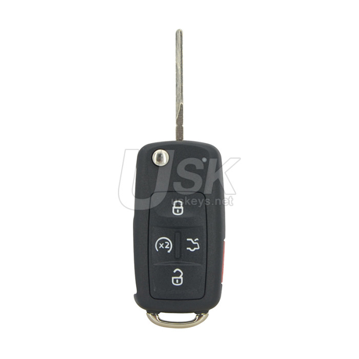 Flip key shell 5 button for Volkswagen