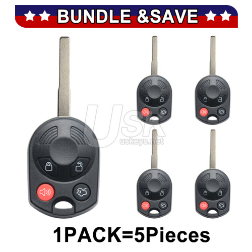 (Pack of 5) FCC OUCD6000022 Remote head key 4 button 315Mhz 4D63 80 bit chip HU101 blade for Ford Focus Transit Fiesta Escape 2011-2016 PN 164-R8046