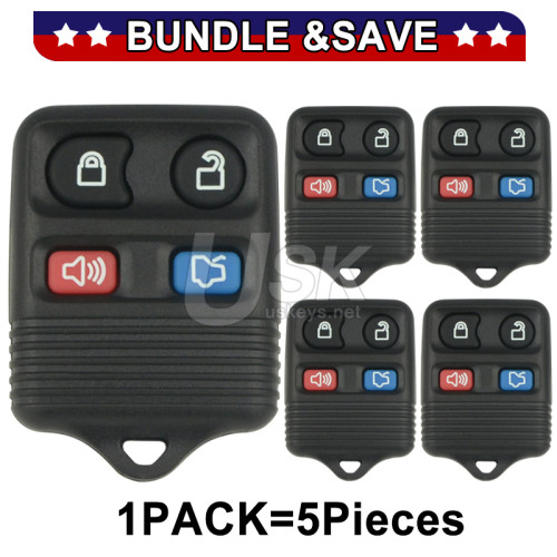 (Pack of 5) FCC CWTWB1U331/CWTWB1U345 Keyless Entry Remote 4 button 315Mhz for Ford F150 F250 F350 2001-2014 PN 2L2T-15K601-BA