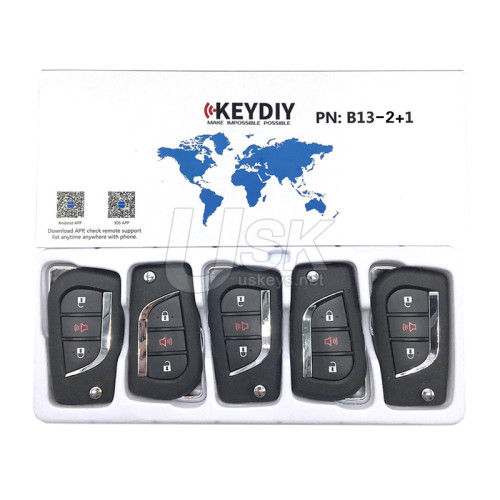 KEYDIY Universal Flip Remote Key Toyota Style 3 button B13-2+1