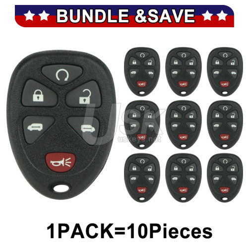 (Pack of 10) FCC OUC60270 OUC60220 Keyless Entry Remote Shell 6 button for GMC Yukon Chevrolet Suburban Tahoe 2007-2014