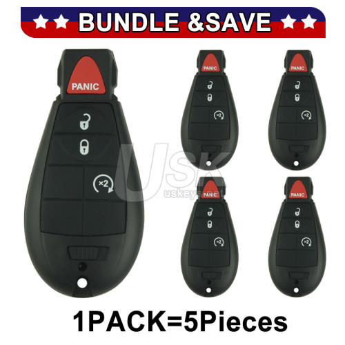 (Pack of 5) #1 FCC IYZ-C01C Fobik key 4 button 434Mhz for Chrysler Town & Country 300 Dodge Challenger Durango 2008-2012