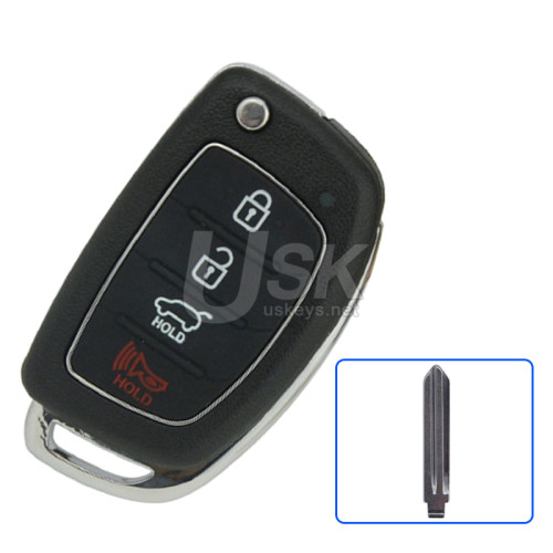 FCC TQ8-RKE-4F25 Flip key shell 4 button for Hyundai Tucson Santa Fe
