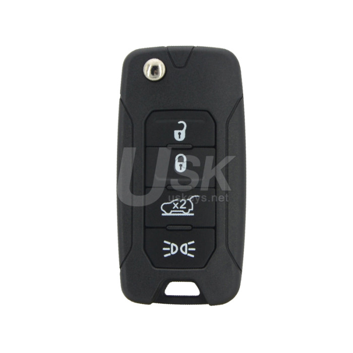 FCC 2ADFTF15AM433TX Flip key 4 button 433Mhz MEGAMOS 48 AES chip SIP22 blade for Jeep Renegade 2015-2018