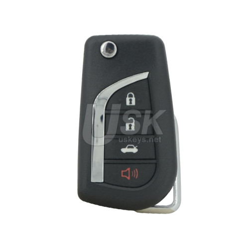 Flip key shell 4 button VA2 blade for Toyota Hilux Corolla Camry