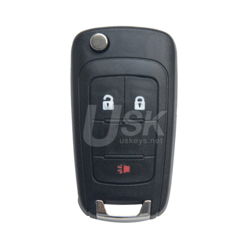 FCC OHT01060512 Flip key shell 3 button for Chevrolet Equinox Sonic 2010-2015 PN 20873621
