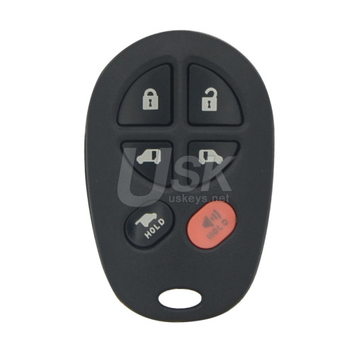 FCC GQ43VT20T Keyless Entry Remote 6 button 315mhz for Toyota Sienna 2005-2009 PN 89742-AE050