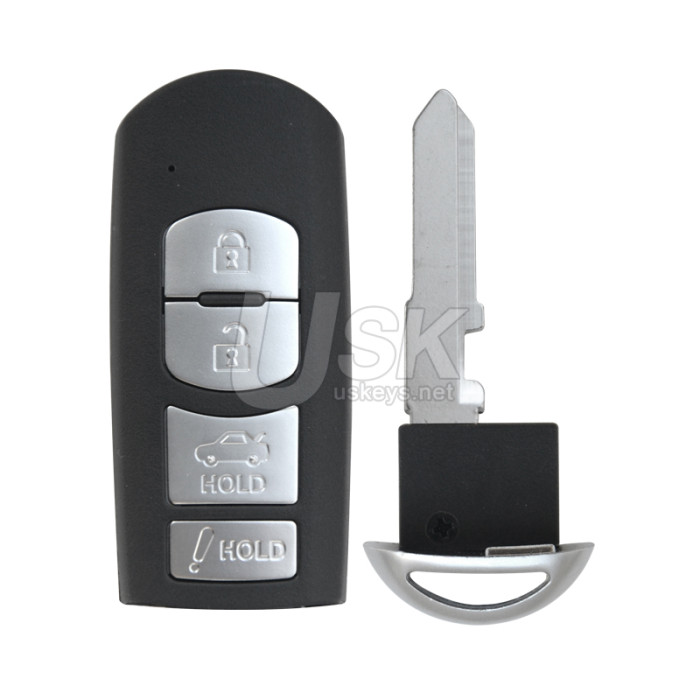Mazda 3 6 Miata MX-5 2014-2019 FCC WAZSKE13D01 WAZSKE13D02 Aftermarket Smart Key 4 Button PN GJY9-67-5DY Mitsubishi System