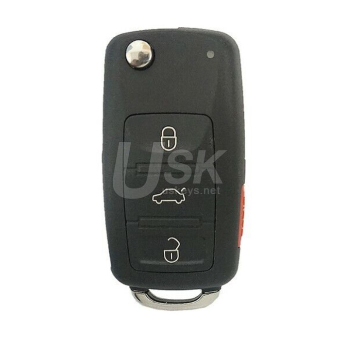Volkswagen Jetta Golf 2006-2011 FCC NBG92596263 Aftermarket Flip Remote Key 4 Button PN:1K0959753P