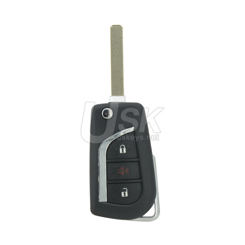 FCC HYQ12BFB Flip key shell 3 button TOY48 blade for Toyota Corolla Camry